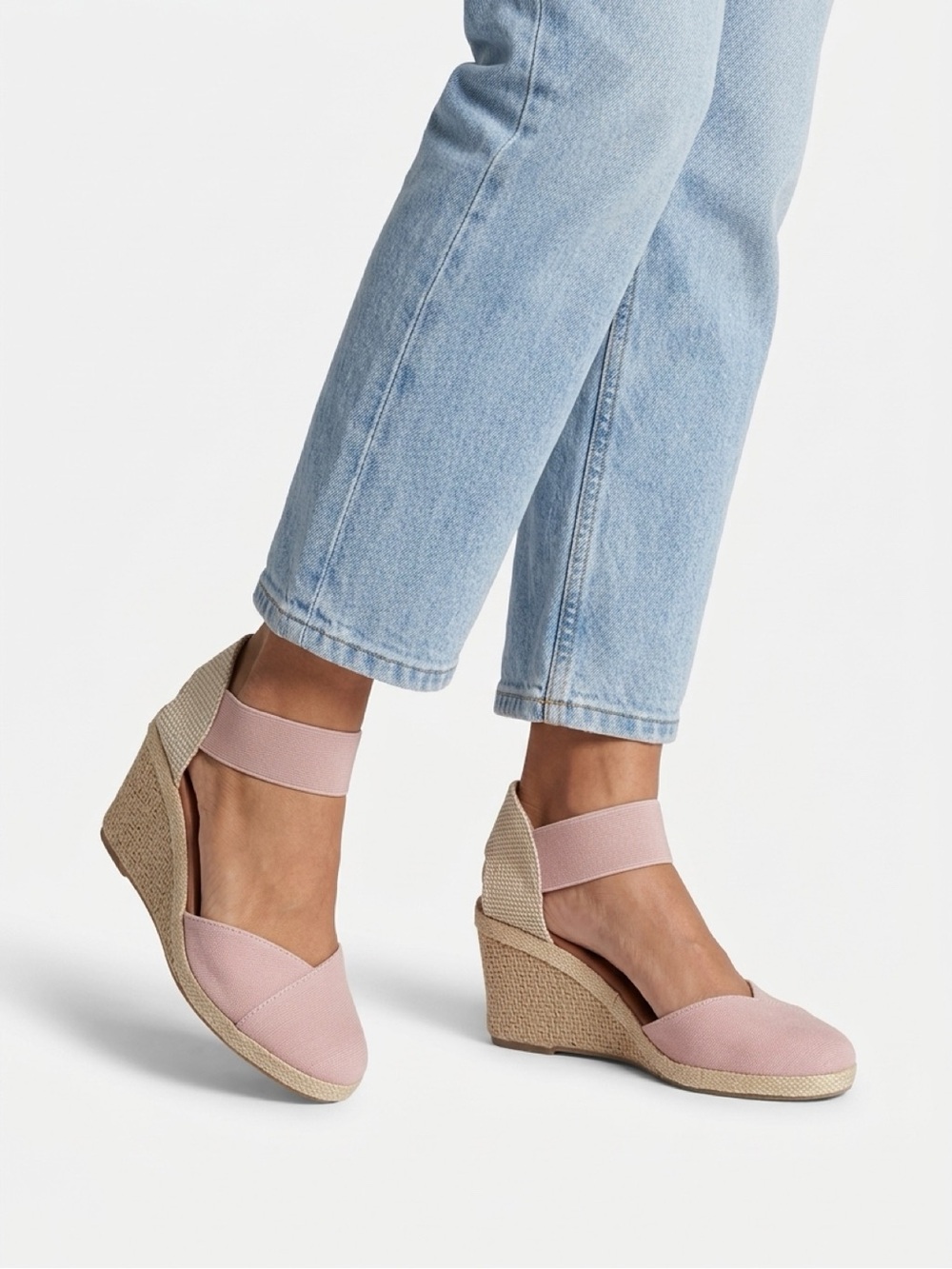 Tommy Bahama Light Pink Espadrille Wedge Sandals